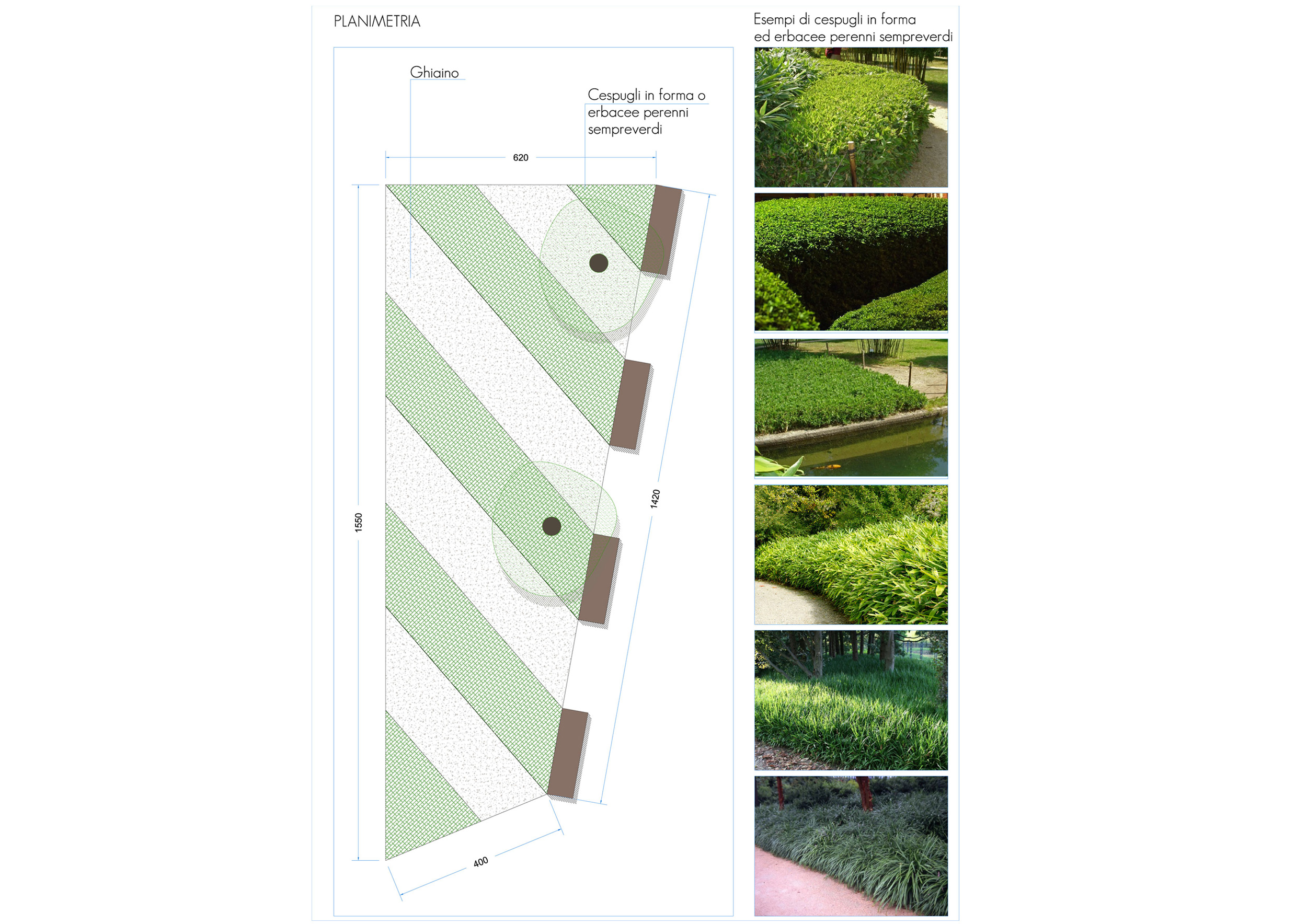 quinte vegetali, erbacee perenni, graminacee, cespugli in forma,  spazio esterno, camminamento in ghiaino, giardino contemporaneo, 